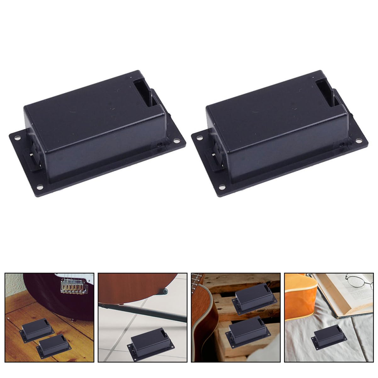 ifundom Guitar Pickup Battery Case 2pcs Replacement Boxes for 9v Guitar Bass Pickup Safe for
