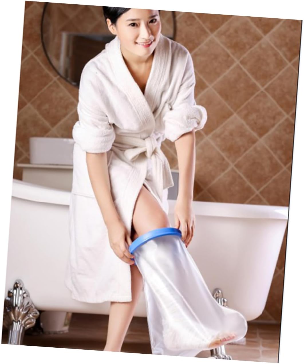 ORFOFE Adult Foot Cast Protector for Shower Large Heavy-Duty Vinyl Watertight Protection for Casts and Bandages for Leg Random Color