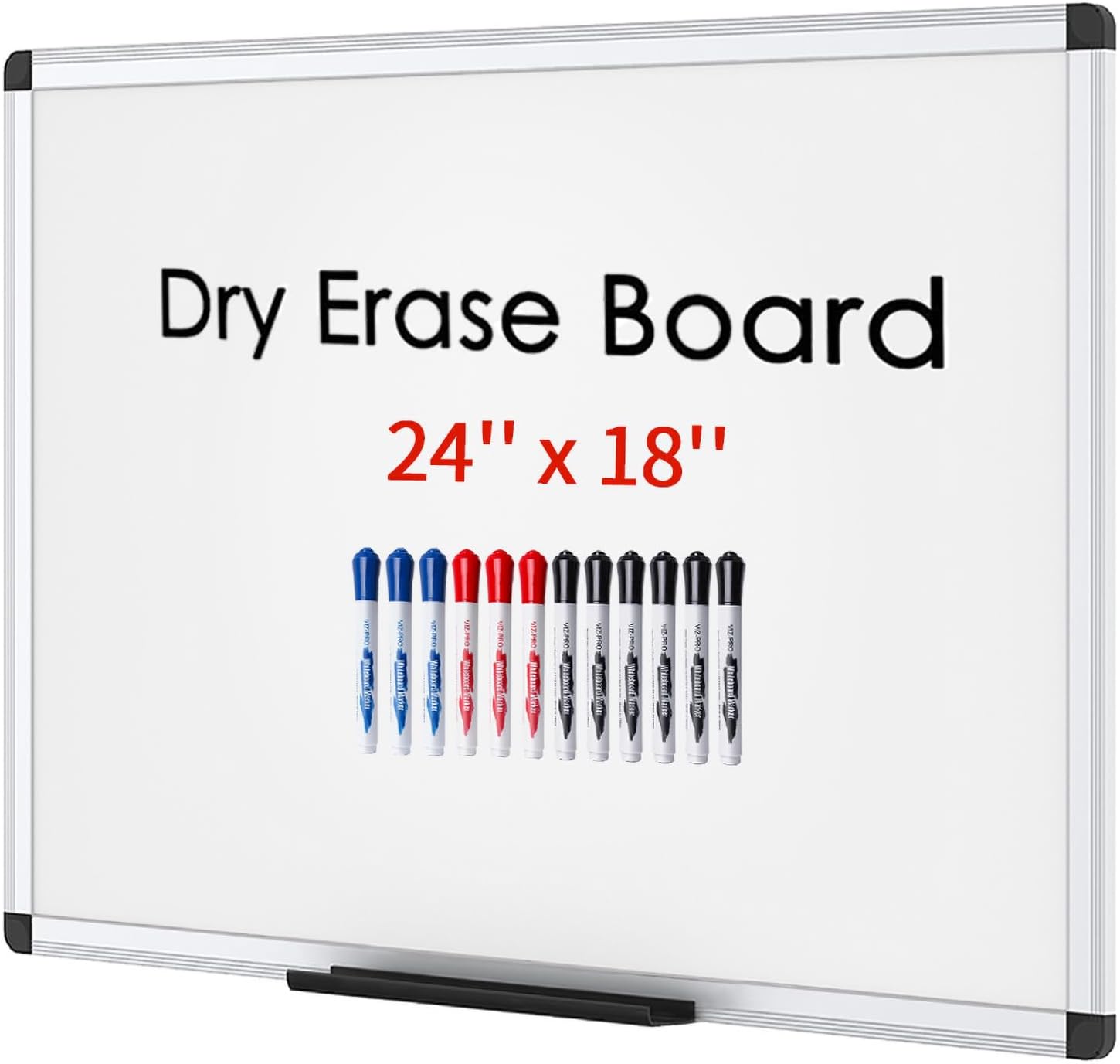 VIZPRO Dry Erase Board, 24 X 18 Inches, Silver