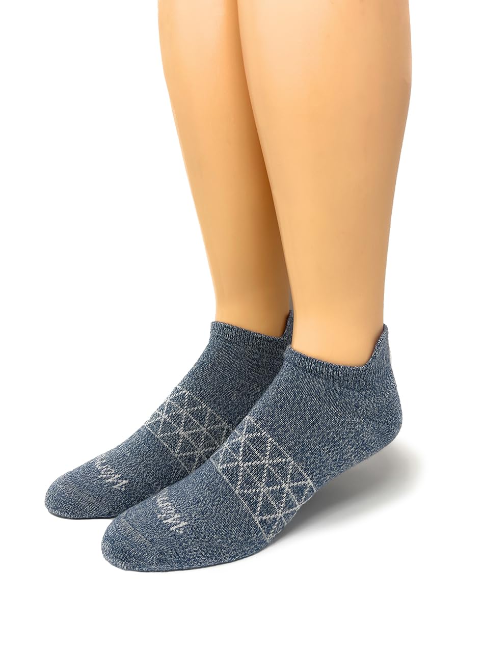 Warrior Alpaca Socks - Everyday Warrior Collection - All-Purpose Alpaca Socks - Daily Wear for Every Season (Slate Blue/White Tab Anklet - Medium)