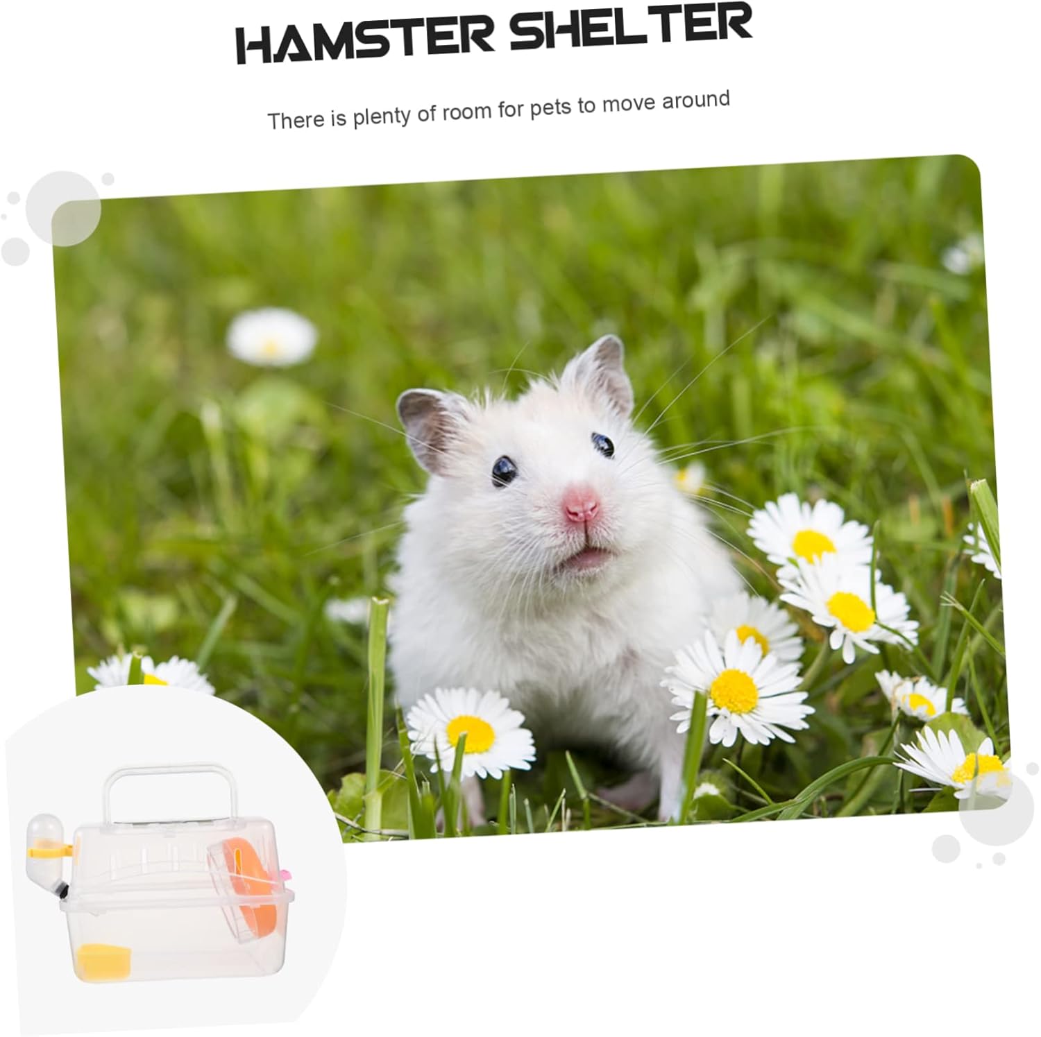 Hamster Cage Clear Tub Compact Hamster Bath Basin Travel Small Carry Case Take Abs Guinea Pig