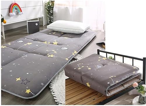 Miniatura 5 de Colchón futón para piso, tatami grueso, plegable y enrollable, estilo japonés, individualQueenKing, color verde azulado, 27.5 x 71 pulgadas