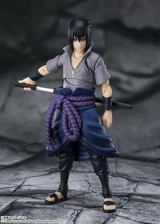 S.H. Figuarts Naruto Shippuden Uchiha Saske Back All Hates Approximately 5.7 inches 145 mm, PVC & ABS Pre-Painted Action Figure BAS63450