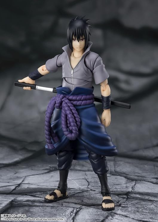 S.H. Figuarts Naruto Shippuden Uchiha Saske Back All Hates Approximately 5.7 inches 145 mm, PVC & ABS Pre-Painted Action Figure BAS63450