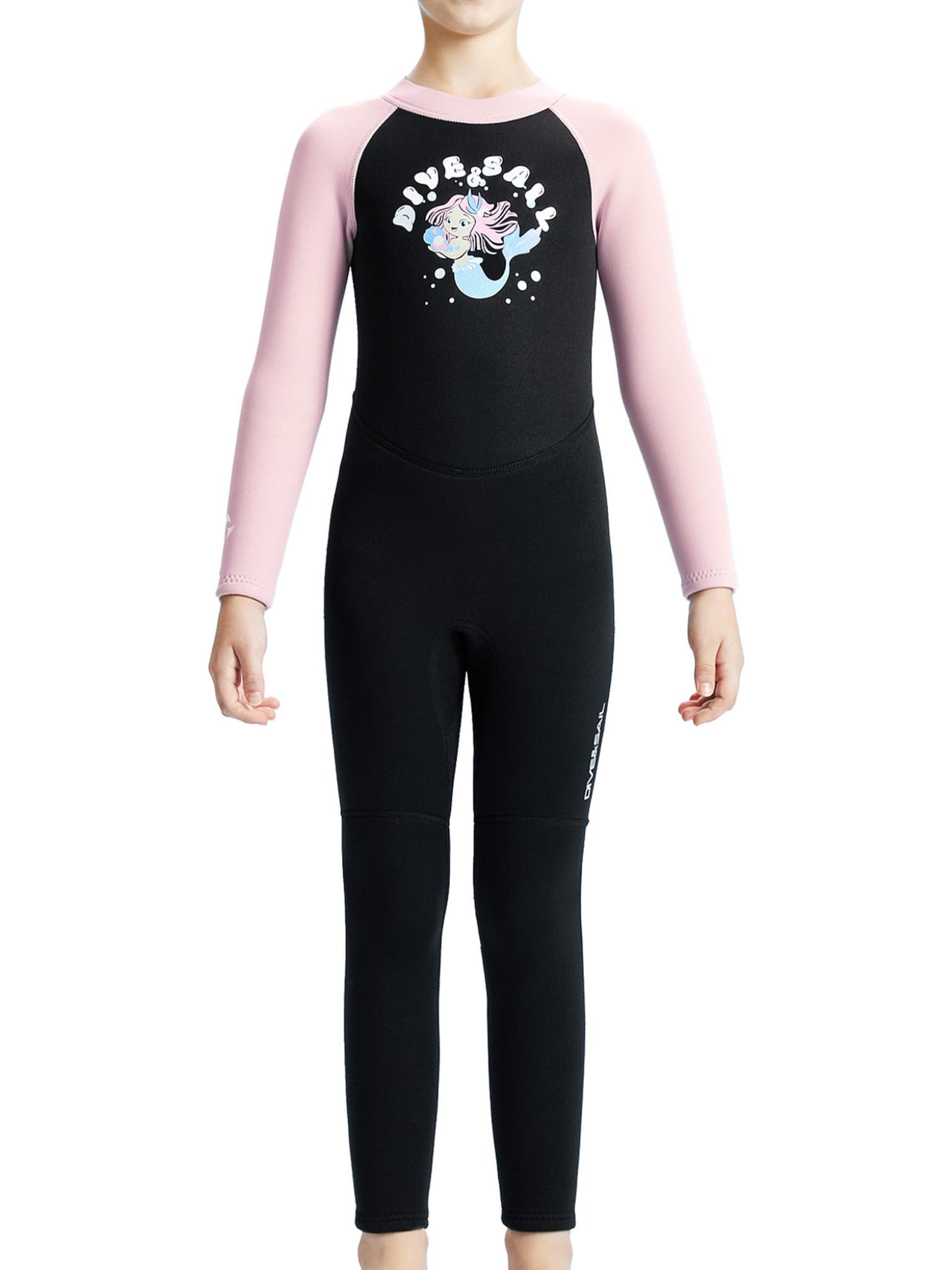 Traje de buceo Runhomal para niños 2,5 mm estampado letras cremallera colorido