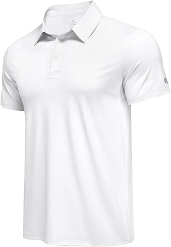 PINSPARK Mens Polo Shirt Performance Moisture Wicking Polo Shirts UPF 50 Golf Shirts for Men Quick Dry Casual Collared Shirt