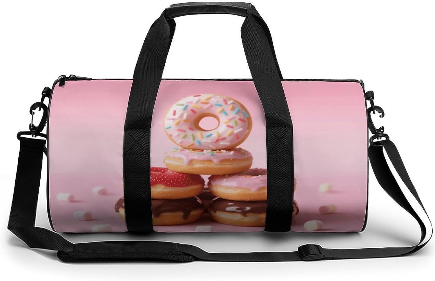 23L Gym Bag for Men & Women - Sports Duffel Bag for Travel with Removable Strap & Wet Pocket, Donuts Weekender Bags Lightweight Overnight Bags for Workout Fitness Sport