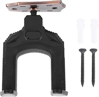 Tissting Automatic Locking Guitar Wall Hanger Mount - Secure Metal Hook Holder for Acoustic Electric Bass Ukulele in Living Room Studio Office (Black, 3.2in/80mm) (T124 Red Bronzer Base)