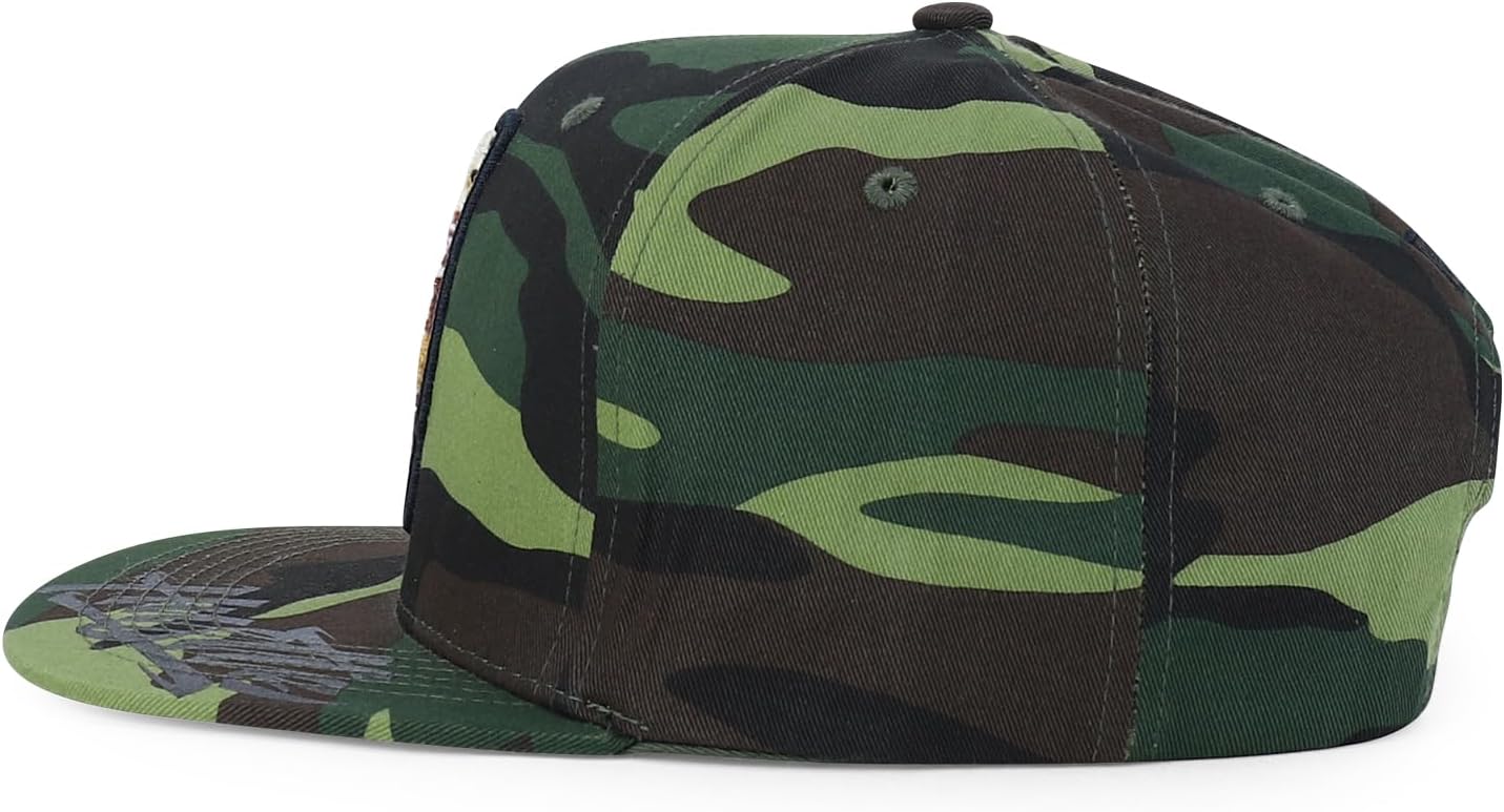 Trendy Apparel Shop Bear Embroidered Flat Bill Snapback Cap
