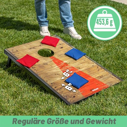 GoSports Cornhole-Wurfsäckchen, 8er-Set, offizielle Größe, für jedes Wetter, Rot und Blau