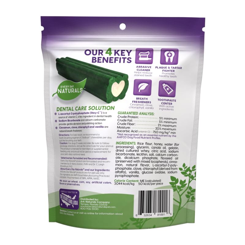 Every-Day-Naturals-Dog-Dental-Chew-No-Brush-Toothpaste-for-Medium-Breeds-Freshens-Breath-Unique-Texture-Helps-Reduce-Plaque-Tartar-14-oz-1-Pack