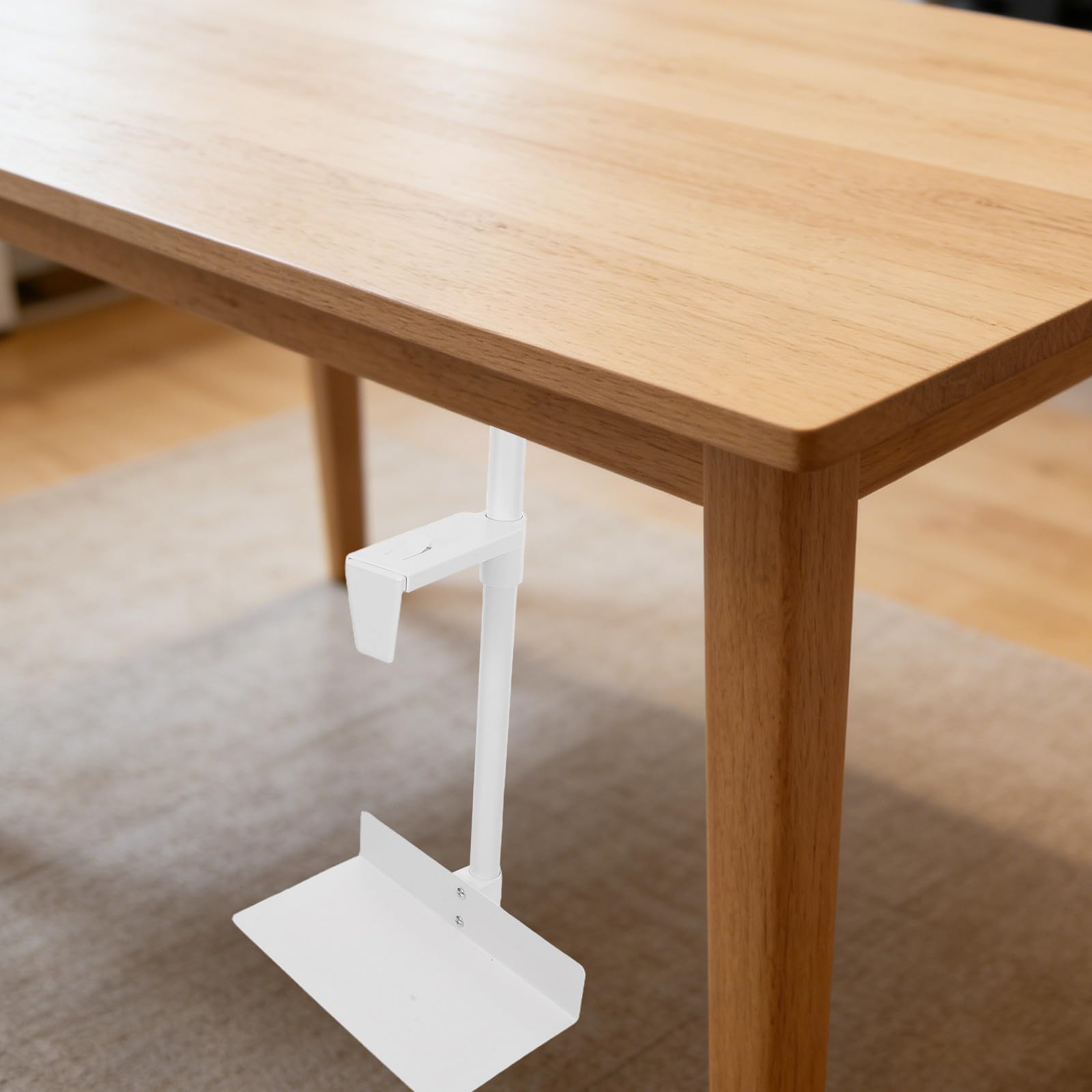 ORFOFE Supporto CPU Sotto Scrivania a Parete, Staffa per Case Computer in Acciaio Laminato a Freddo, Larghezza Regolabile, Capacità 55lb, Bianco, per Ufficio e Workplace
