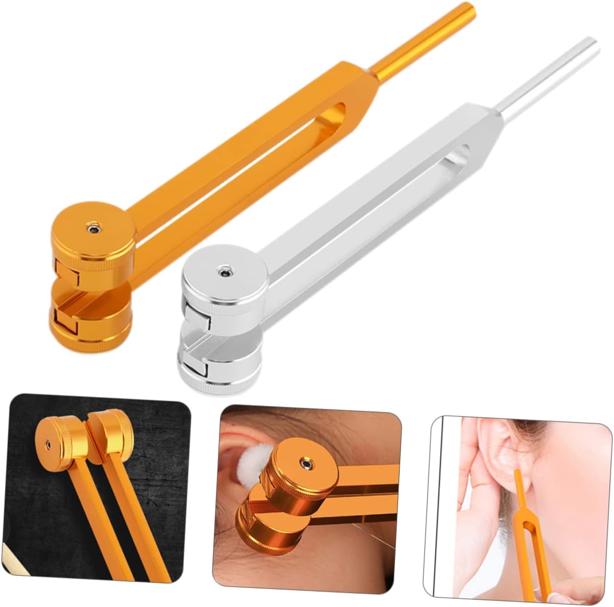 2pcs Multi-use Tuning Forks for Ear Cleaning Sound Therapy Clinical Grade Sensory Forks for Nerve Massage Polished Finish for Relaxation