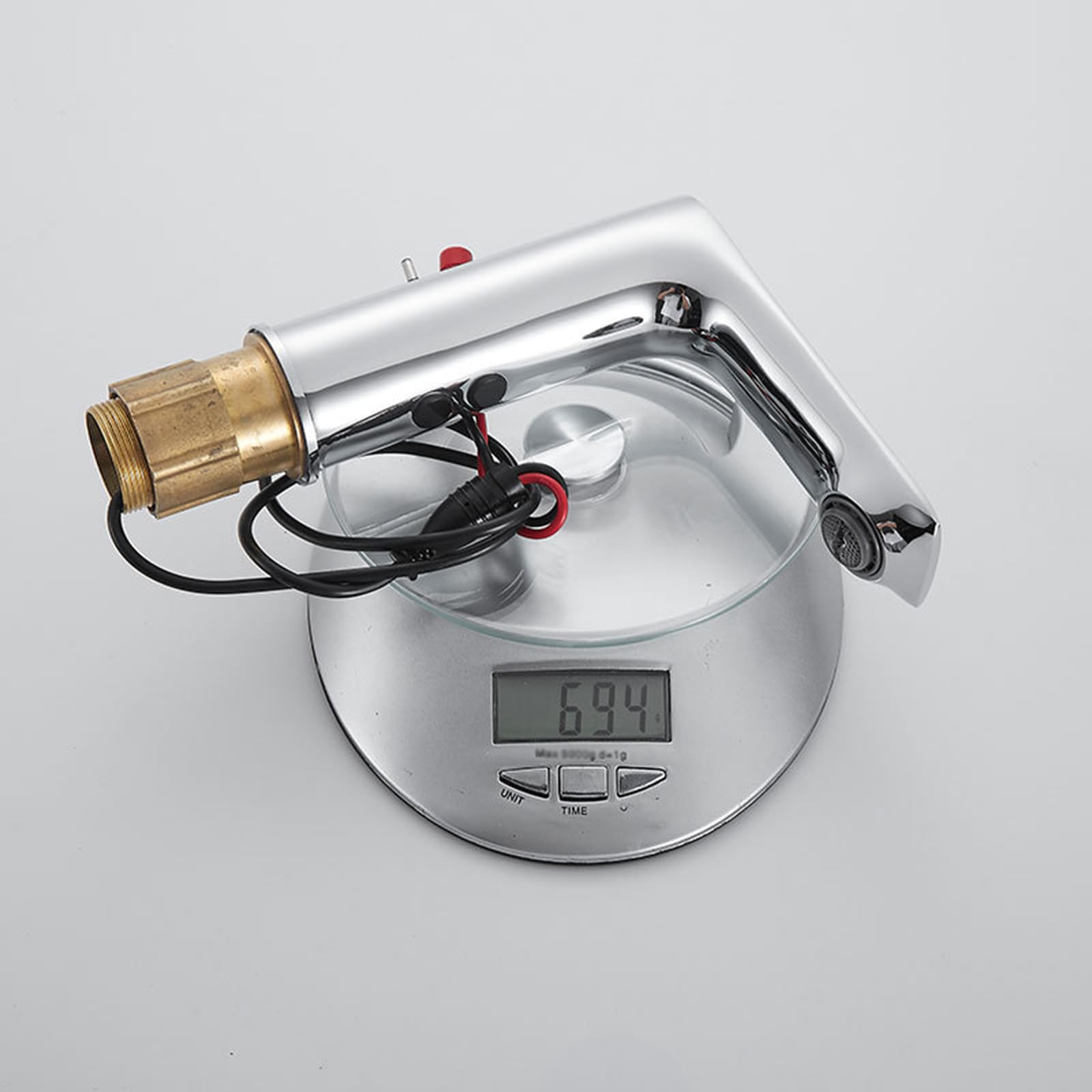 Grifos de Lavabo con Sensor, cromados, grifos de baño con Sensor automático, grifos de Lavabo de latón, Agua fría y Caliente.