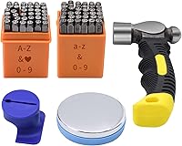 Vista 1 de Kit de estampado en metal de 74 piezas, DkOvn herramientas completas de estampado para joyería con punzón de letra mayúscula y minúscula de 1/8