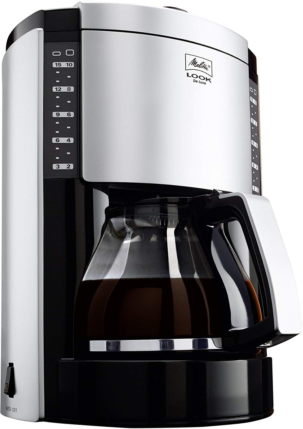 Melitta Look De Luxe Calc Leuchtet Rot Amazon.com: Melitta Look de Luxe Schwarz/Silber Kaffeemaschine: Drip