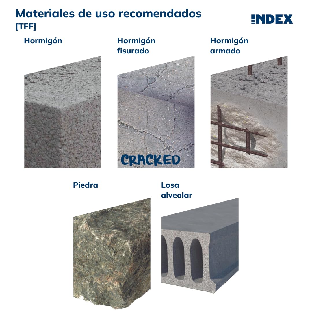 INDEX A PERFECT FIXING - TFF06035 [TFF] Anclaje para fijación directa en hormigón con cabeza rosca hembra, Acero zincado, Homologado, Medida Ø6 x 35 (M8-M10) mm, Caja de 50 unidades