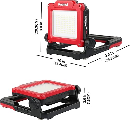 Vista 13 de Luz de inundación de trabajo de 4000 lúmenes, inalámbrica, portátil, recargable, luces de trabajo LED con imán para mecánico, compatible con Dewalt