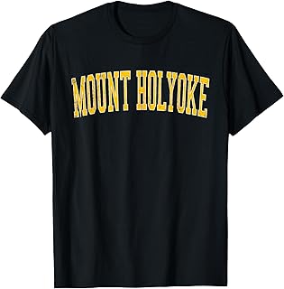 Vintage Mount Holyoke Distressed Gold Varsity Style T-Shirt