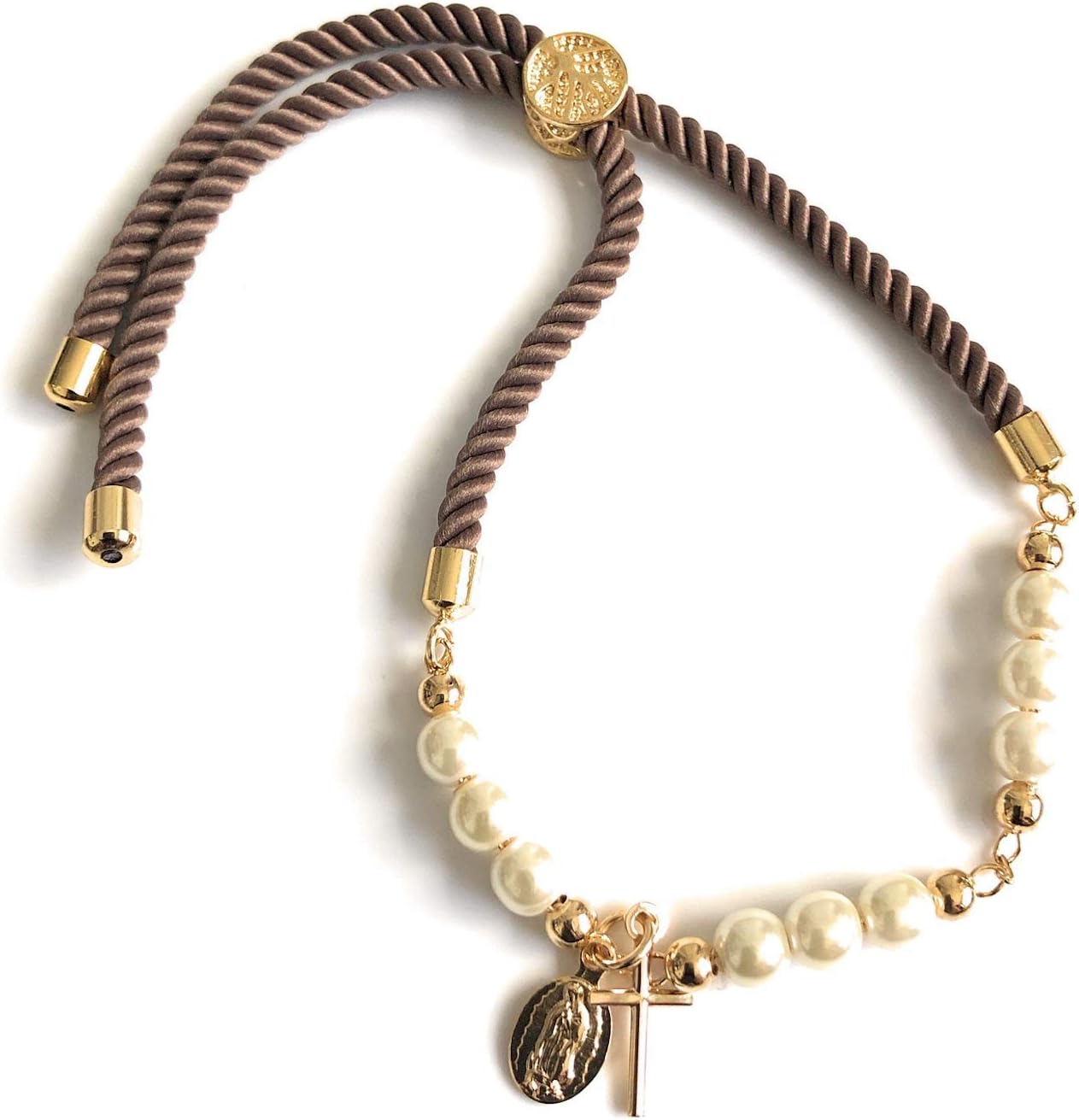 SIFRIMANIA Mini Rosary Bracelet for Women Our Lady of Guadalupe Cross Pendant - Image 7