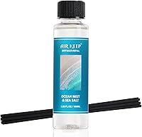 Vista 35 de Airkeep Juego de difusor de varillas – 3.38 onzas líquidas (3.4 fl oz), difusor de aroma de bambú para el hogar, incluye 8 varillas difusoras