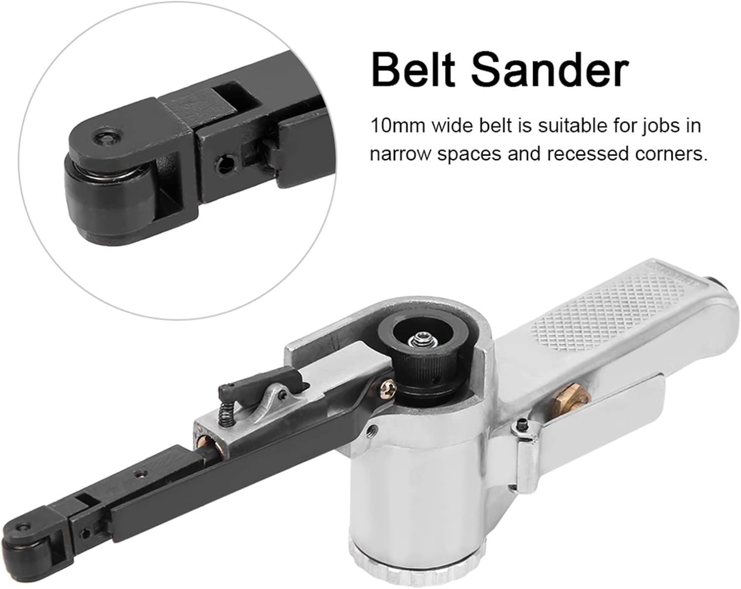 a ir Belt Sander, 10mm Pneumatic Belt Sander, a ir Grinding Polishing Machine for Efficient Furniture, Wood, Glass, and Metal Polishing a ir Powered