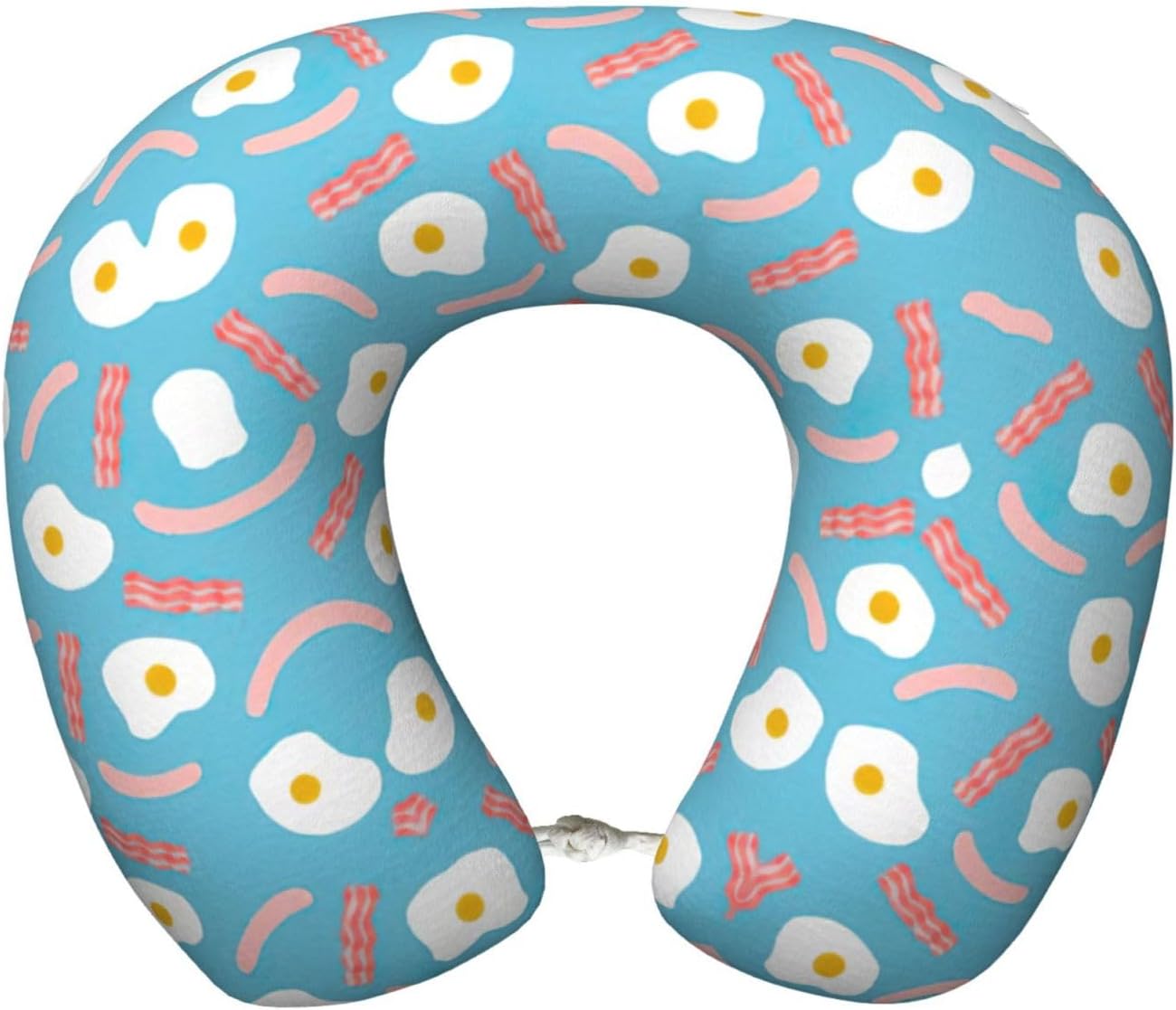 Cuscino da viaggio con stampa a forma di uovo di hot dog, cuscino da collo in memory foam, cuscino portatile per hotel, campeggio, dormienti laterali e dormienti sulla schiena