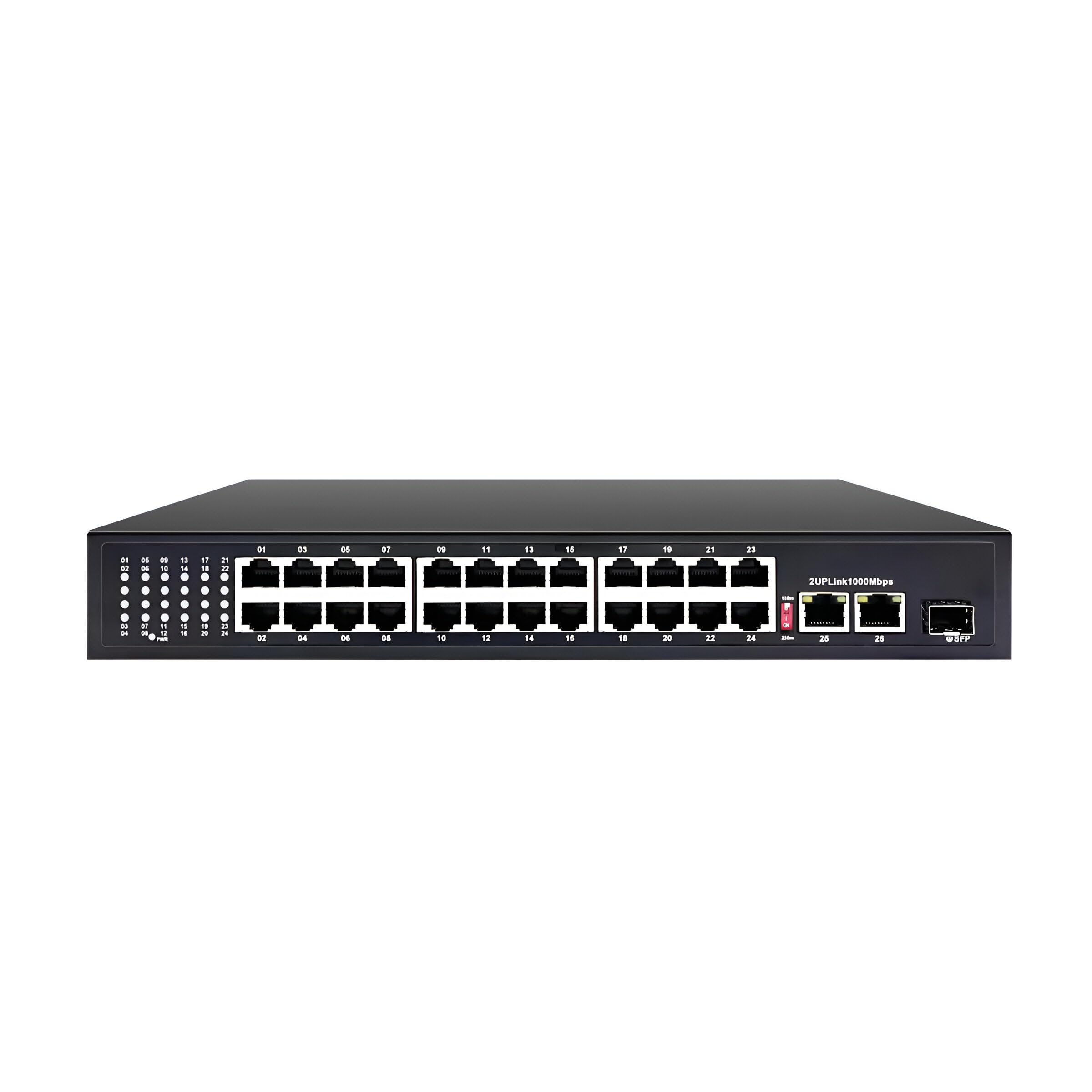hanutech 100M 24 Port PoE Switch Unmanaged (24*100M Tx PoE+ 2GE Uplink+1-Port SFP), 300W Smart RJ45 Ethernet Switch for CCTV Networking- 1 Year Warranty-picture-6