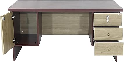 Smilemindia Premium Engineered Wood Study Table, Laptop, Computer Table Desk for Home & Office with 3 Drawer + 1 Cabinet (5x2.5)