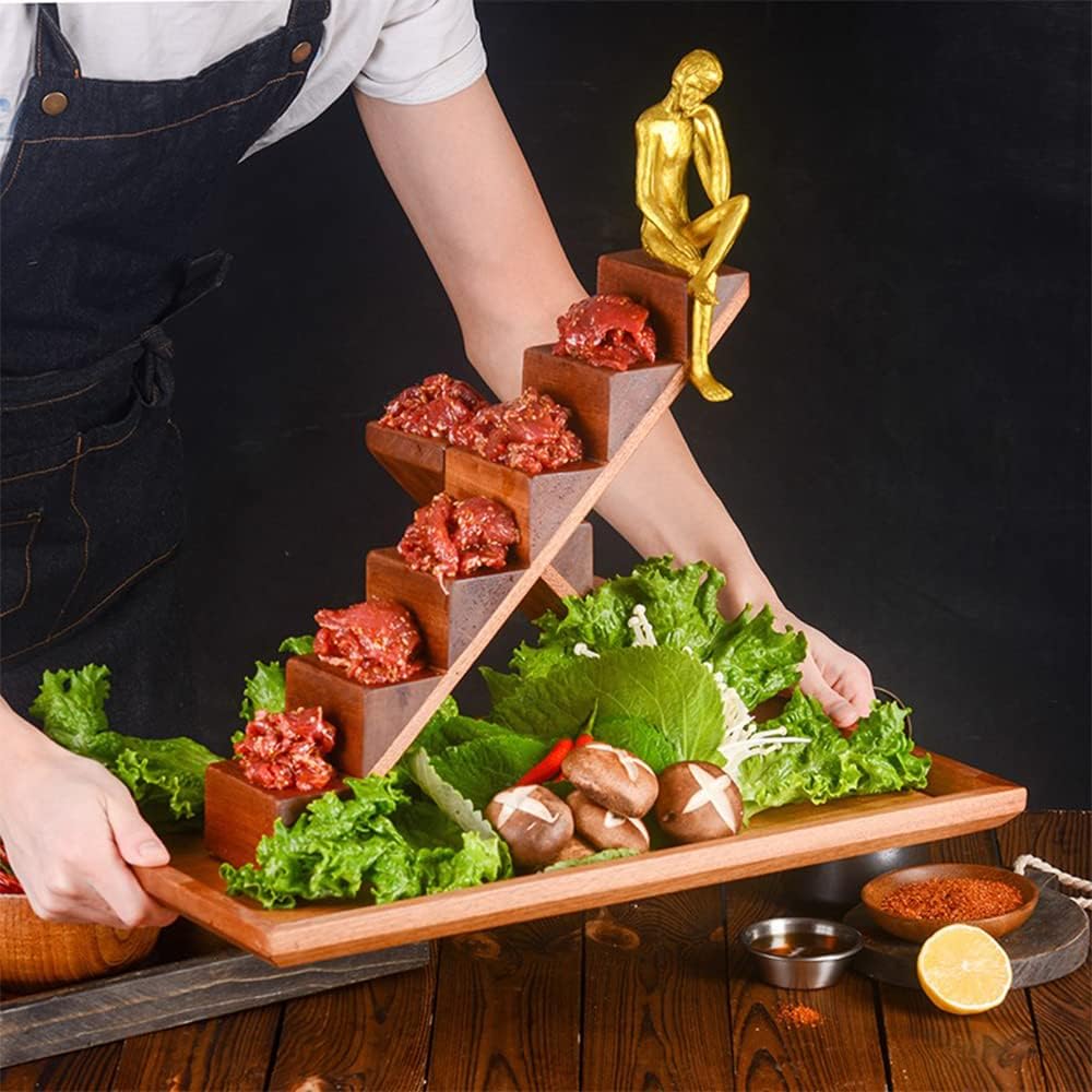 Step Sushi Tray, Wooden Step Sushi Tray, Japanese Style Sushi Plate for Kitchen Decoration,8