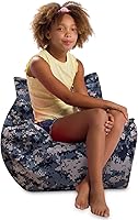 Vista 952 de Posh Creations Puf estructurado cómodo para jugar, leer y ver la televisión, Malibu Lounge, tela de lona para colorear, criaturas