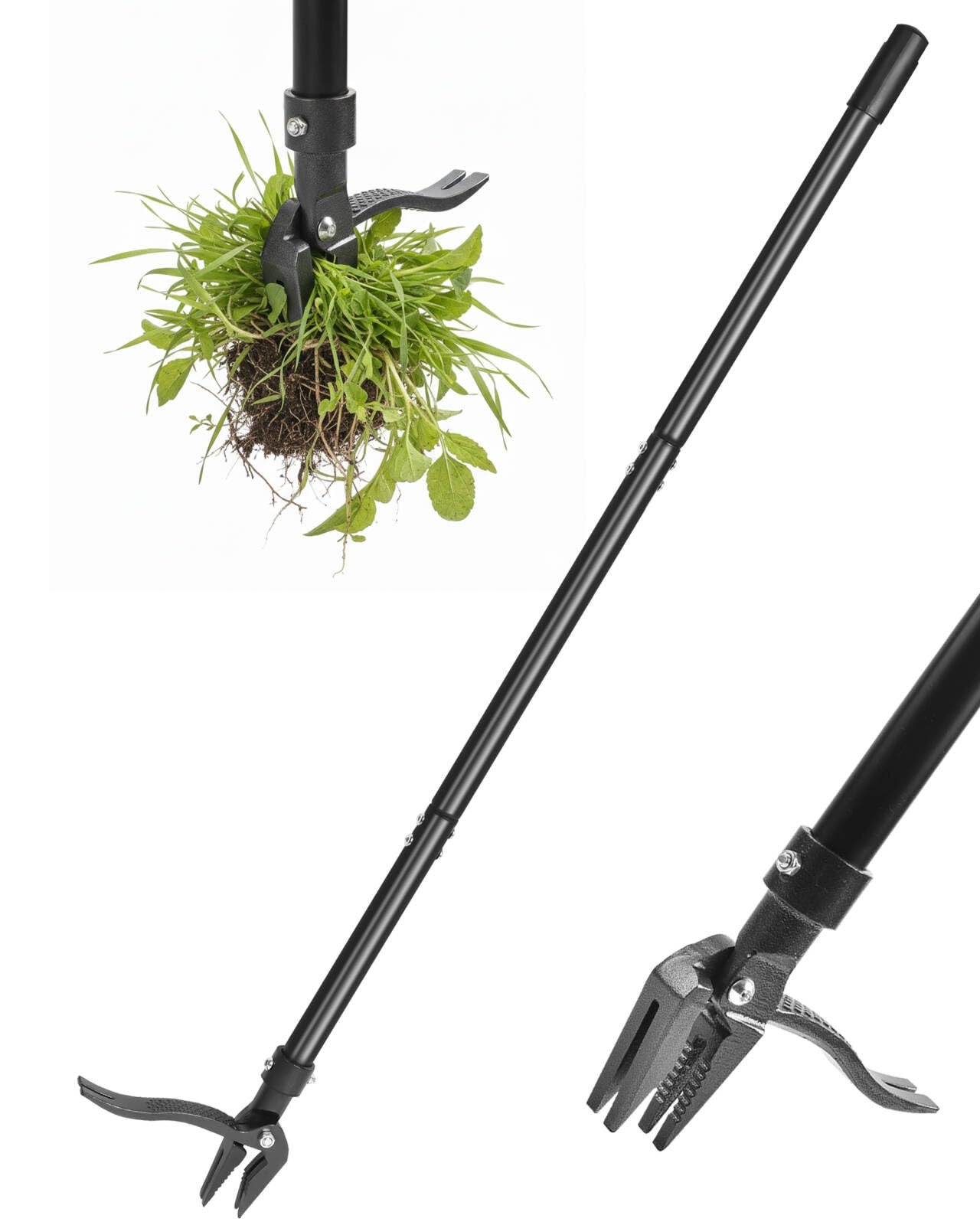 TITECK Unkrautstecher Stehend 114 cm – 4 Krallen Unkrautzieher mit Metallgriff, effizientes Entfernen von Löwenzahn & tiefen Wurzeln, Gartenwerkzeug ohne Bücken