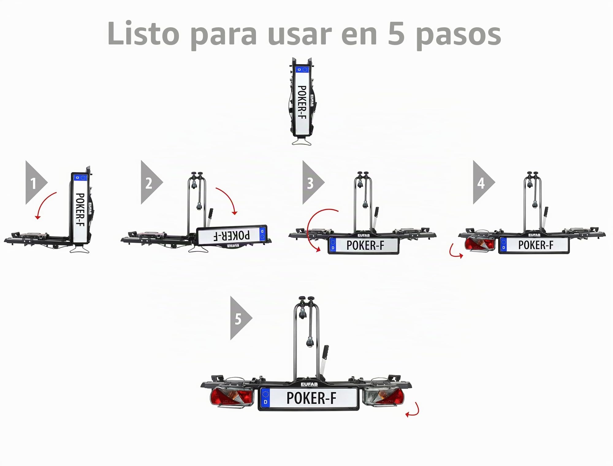 Eufab 12010LAS Raven - Portabicicletas plegable para 2 bicicletas