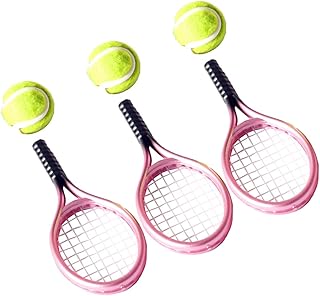 Toddmomy Tennis 3 Sets Racket Mini Decor Sports Decor Mini Dollhouse Rackets Racket Miniature Sports Funny Minihouse Tool Toy Mini Racket Toy Tool Model Racket Tennis Racket