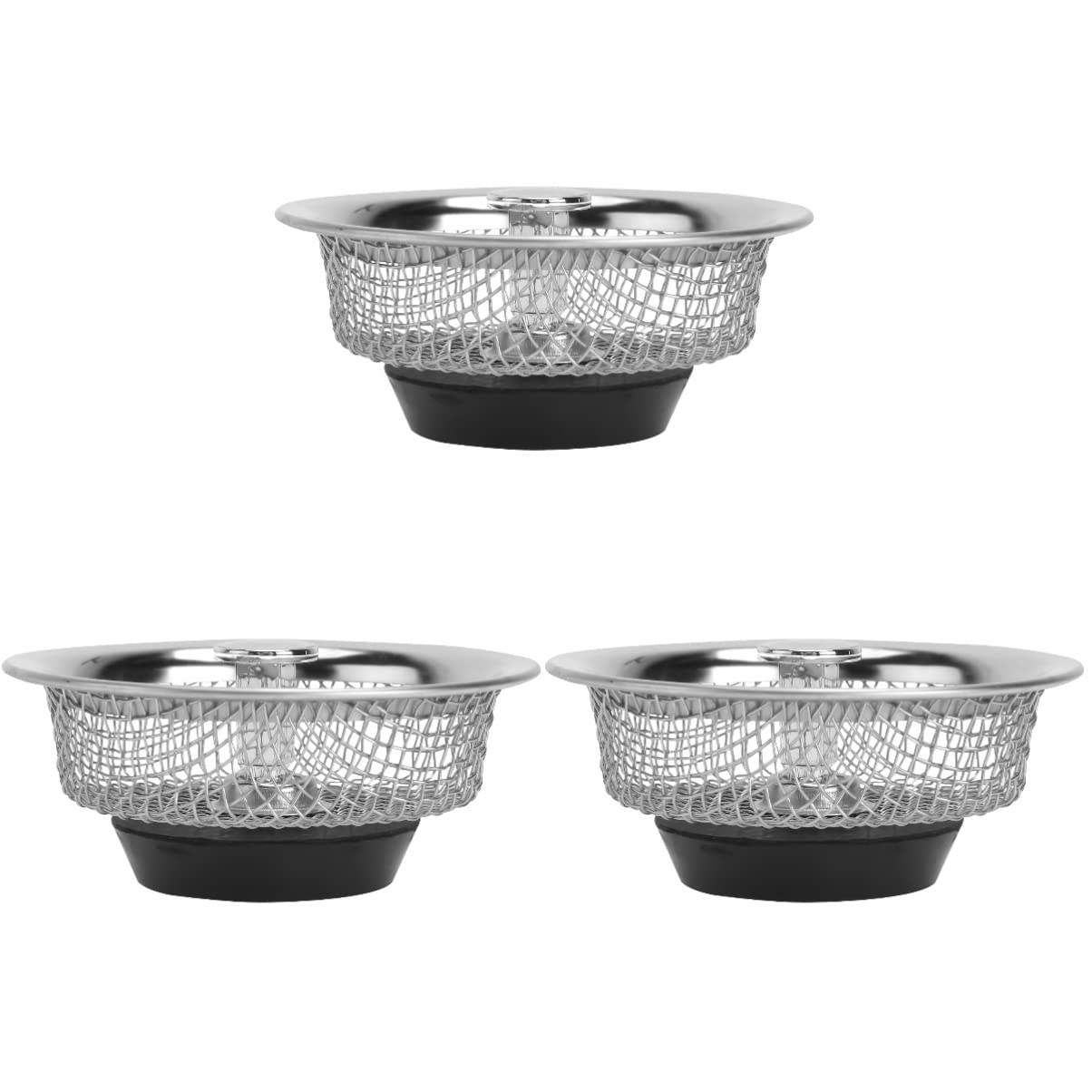 Tapón de baño recogedor de pelo, cubierta de drenaje de ducha, 2 piezas Tapa de ducha Obstrucción for orificios de residuos del piso Cubiertas antiobstrucción Filtro plateado Baño Malla de acero for a
