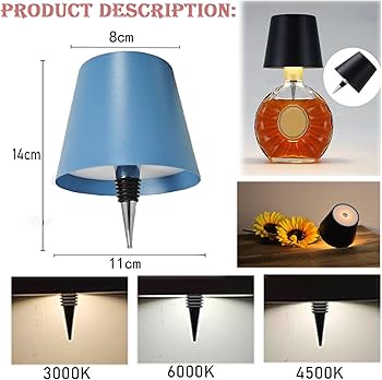 Botlamp Bouteille Sans Fil Lampe Bouteille Sans Fil Rechargeable - 3  Couleurs (or Rose) Guirlande Lumineuse Intérieur