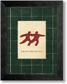 Love Quotes Canvas Wall Art Modern Trendy Women Poster Green Red Aesthetic Prints Romantic You Are What You Love Wall Decor for Living Room Home 08x10 inch Black Framed