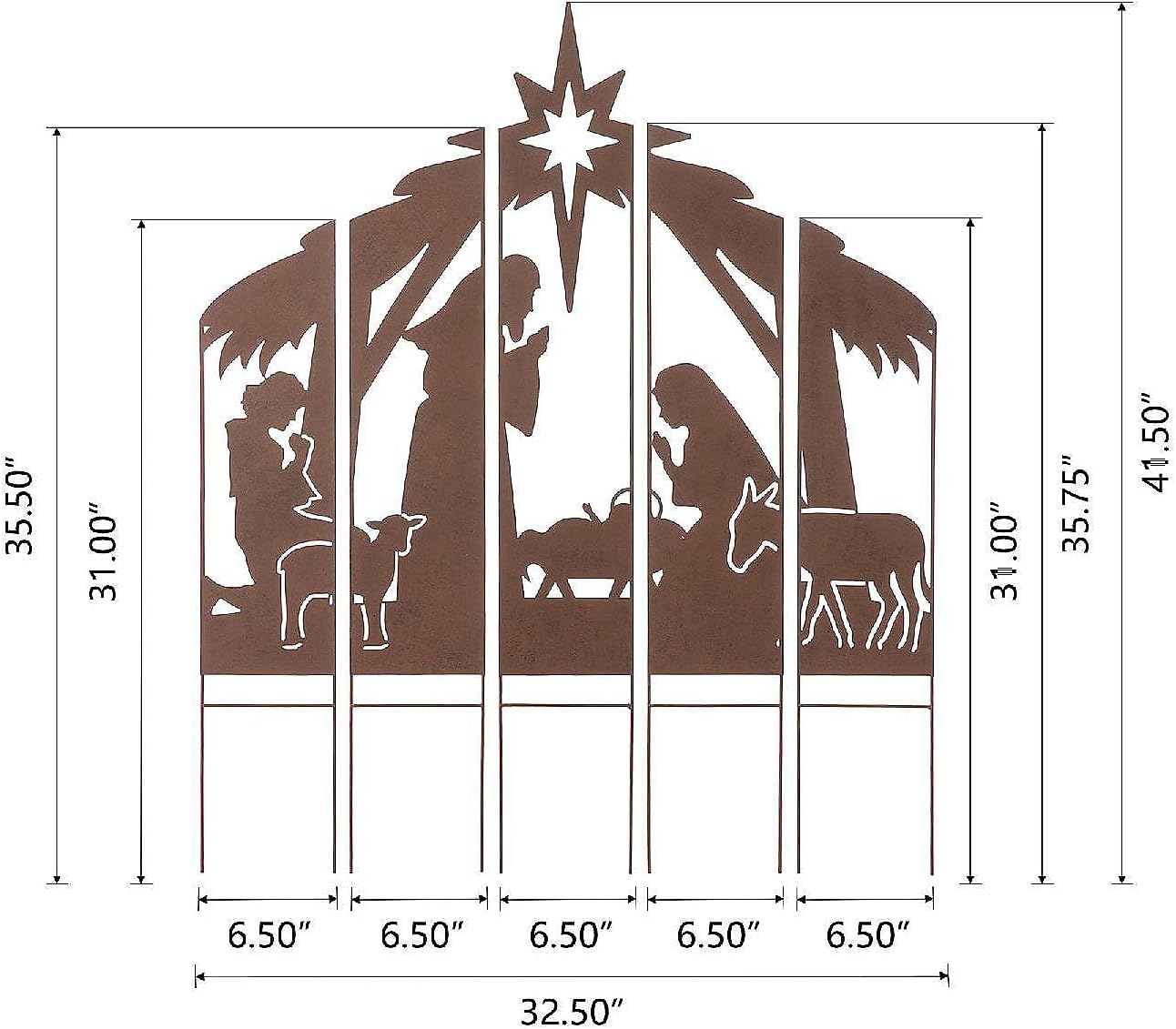 Uberoott 41.5" H Metal Nativity Combo Yard Stake