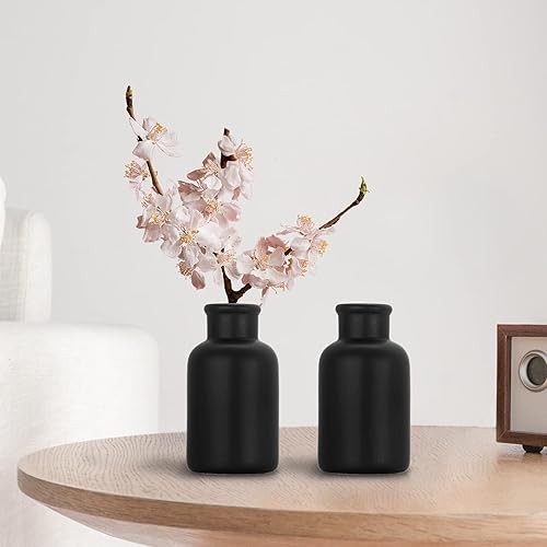 Miniatura 2 de Jarrón de cerámica hecho a mano para flores secas, decoración moderna de casa de campo, jarrón texturizado acanalado para estantes, mesa, mantel y