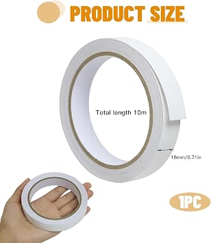 18mm X 10m Melamine Edge Banding, White Self-Adhesive Furniture Edging Strip Without Ironing Pre-Glued Veneer Tape For Furniture Restoration, Cabinet Repair ,Wooden Panels, Easy DIY Application
