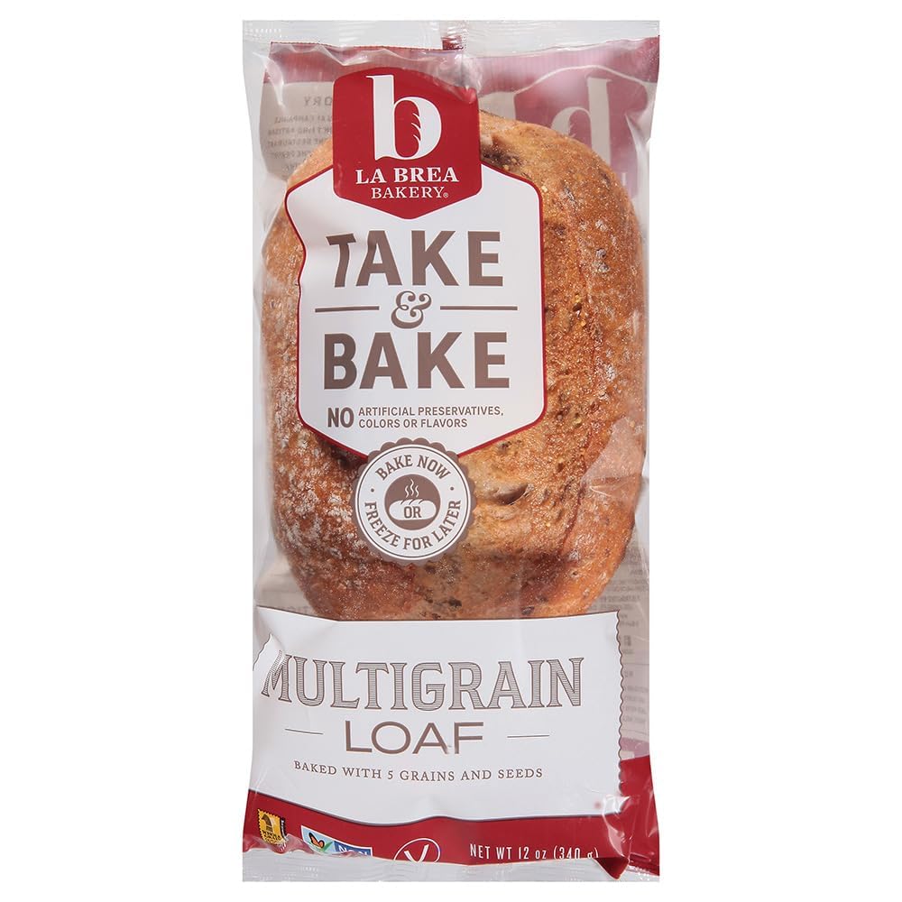 La Brea Bakery Take & Bake Multi Grain Loaf 12 oz Frozen - Hearth-Baked Artisan Bread with Toasted Grains & Seeds