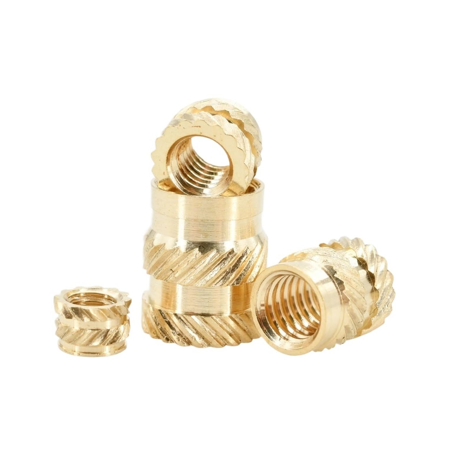 200/300/500 Uds tuerca de inserción de latón M2 M3 M4 M5 M6 insertos de rosca métrica tuercas de calor de fusión en caliente juego de tuercas de cobre de impresión 3d(500Pcs,M5x6x7)