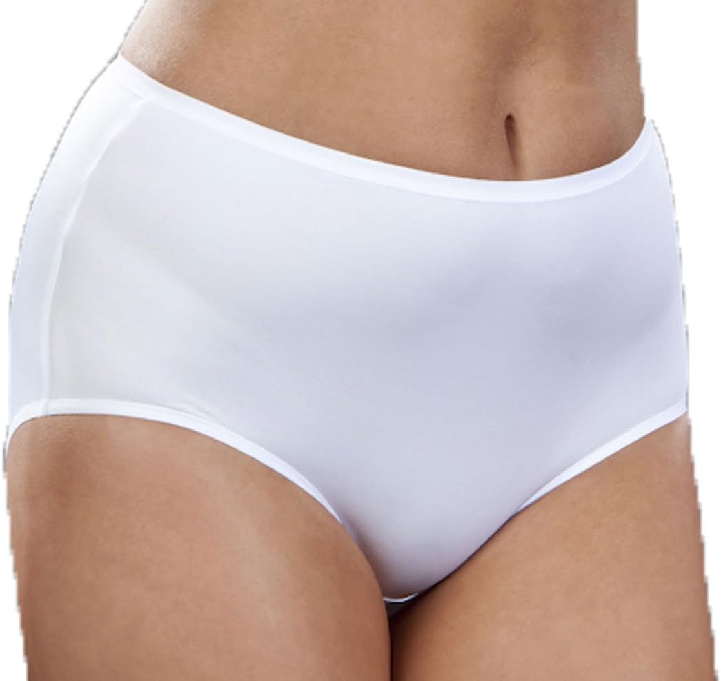 Ladies 3 Pairs Maxi Full Coverage Briefs, no Visible Panty Line (VPL), Silky Soft, White Size 18