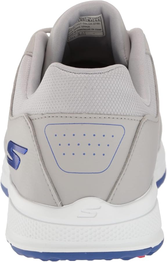 Skechers Men's Torque Waterproof Golf Shoe, Gray/Blue Sole