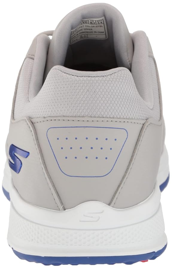 Skechers Men's Torque Waterproof Golf Shoe, Gray/Blue Sole
