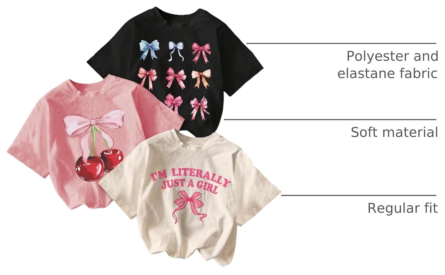 RoseSeek Girl's Graphic Tees Crewneck Summer T Shirt Tops Cute Clothes image 4