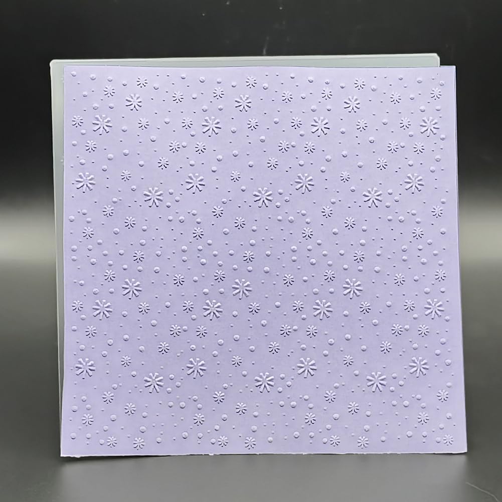 Plastic Embossing Folder 6x6 Inch Snowing Christmas Pattern Paper Crafts Plastic Textured Impressions for Card Making Scrapbooking