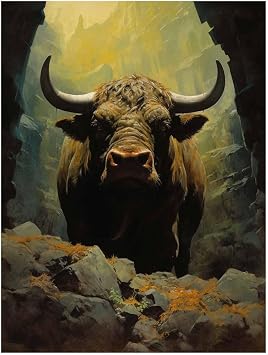 ملصقات CAPITUNEISKINEPA Aurochs ملصقات هدايا لملصقات جمالية صغيرة لغرفة النوم مقاس 9 بوصات x 11 بوصة