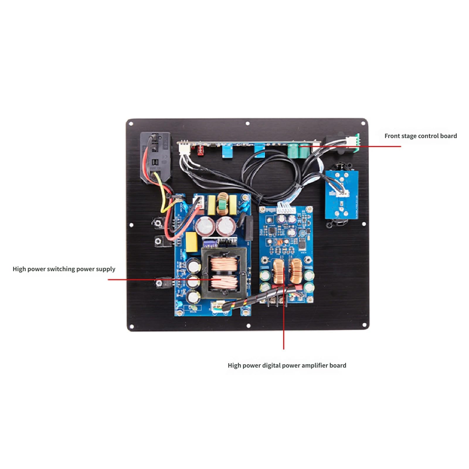 Scheda amplificatore attivo digitale aggiornato Scheda amplificatore domestico per bassi TPA3255 Subwoofer Altoparlante attivo Dissipazione del calore