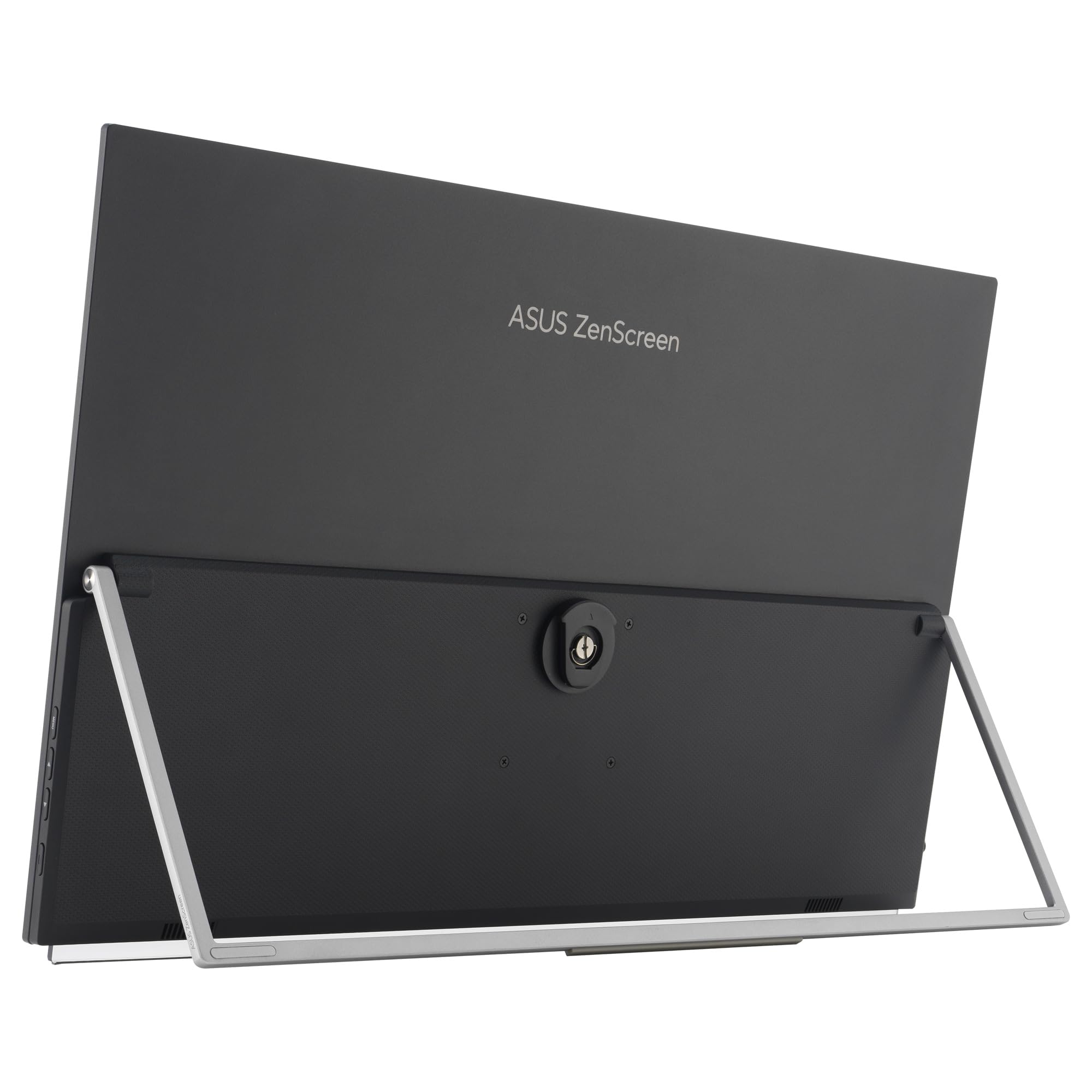ASUS ZenScreen MB27ACF Monitor portátil de 27 Pulgadas QHD, 2560 x 1440, IPS, 100Hz, USB-C PD 70 W, Altavoces, asa de Soporte, Pinza en C, Gancho de partición, subwoofer, Audio de 2.1 Canales